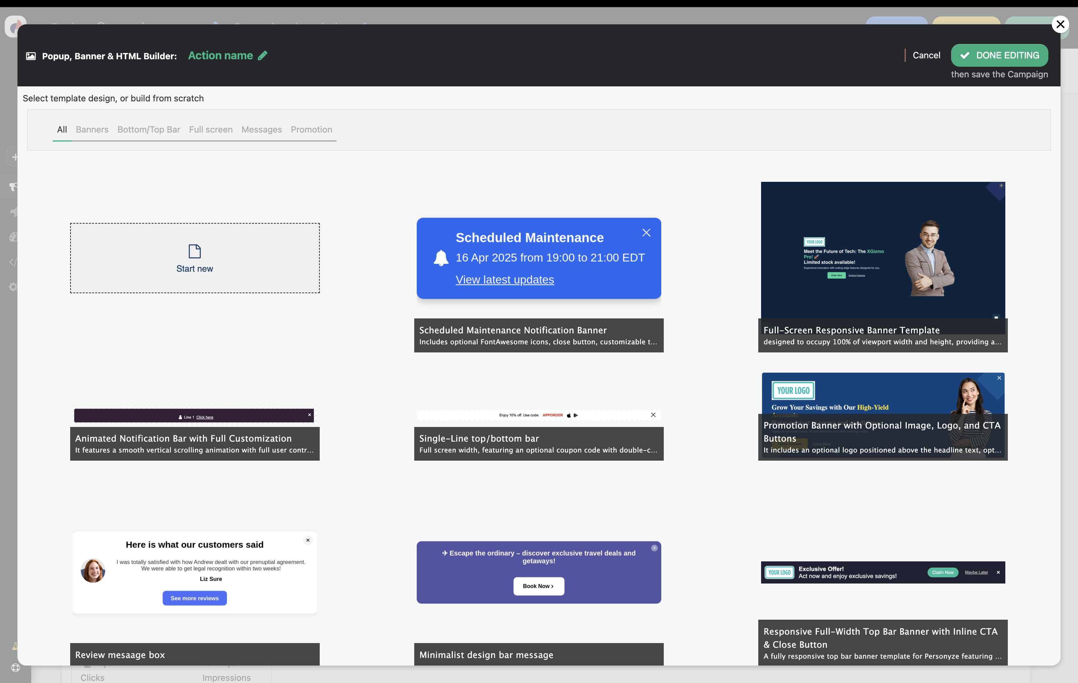 Popup, Banner & HTML Builder